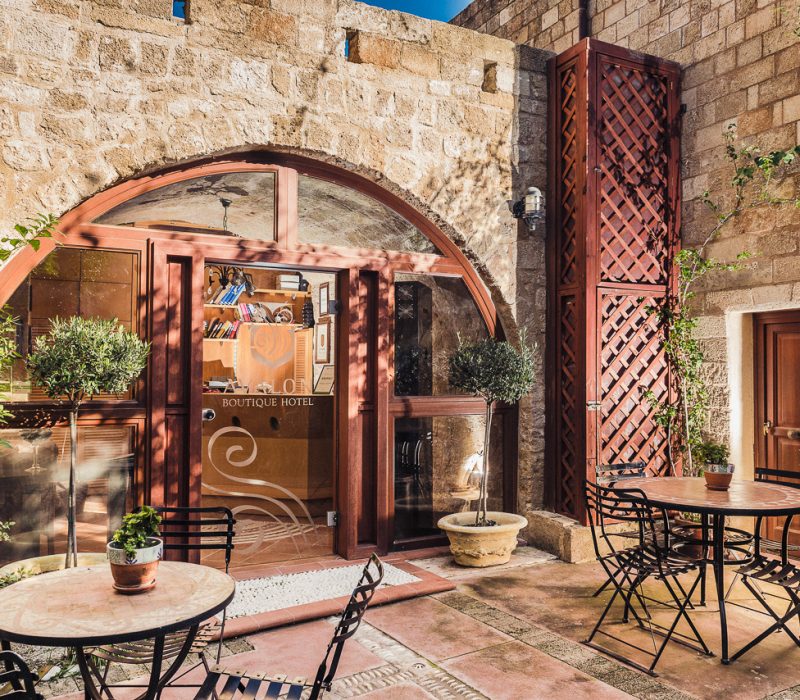 Reception entrance and courtyard of Avalon Boutique Suites Hotel