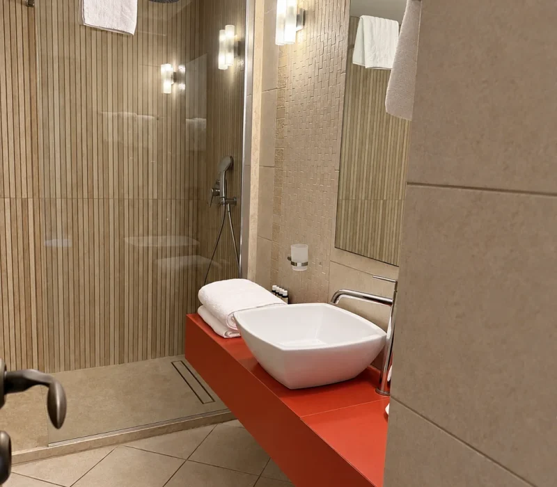 Mythos suite renovated bathroom — view 2, Avalon Boutique Suites Hotel